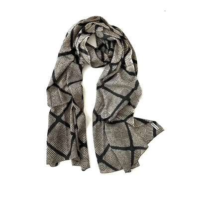 Wool Silk Stole, Phulkari Design