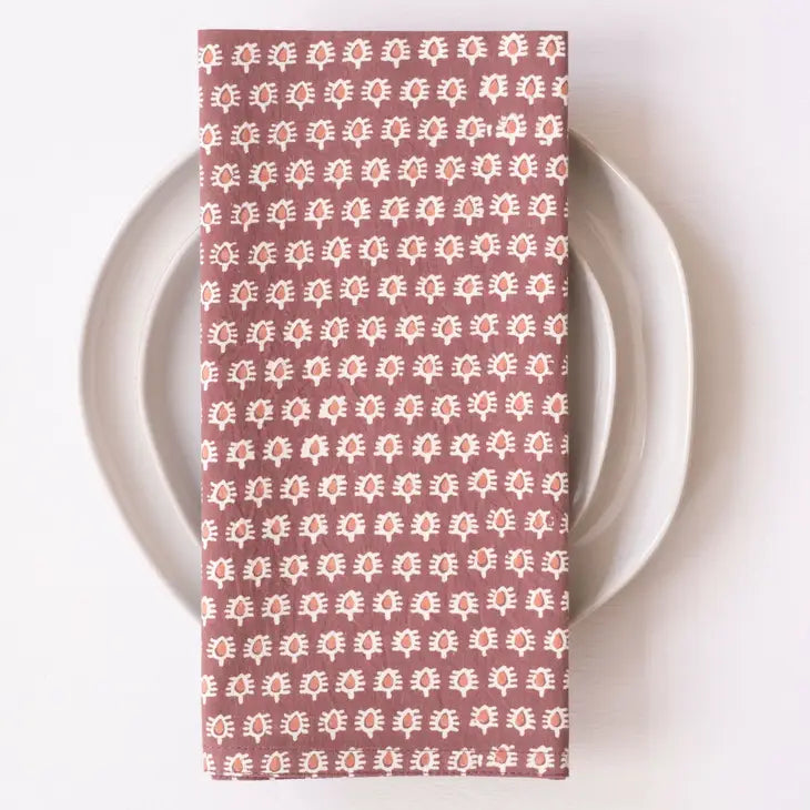 Uma Marsala Block Printed Napkins