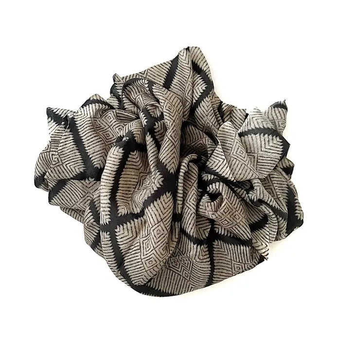 Wool Silk Stole, Phulkari Design