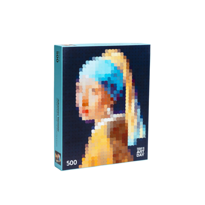 Pixel Art Puzzle, Johannes Vermeer, Girl with Pearl Earring