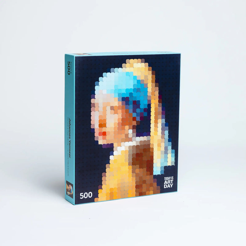 Pixel Art Puzzle, Johannes Vermeer, Girl with Pearl Earring