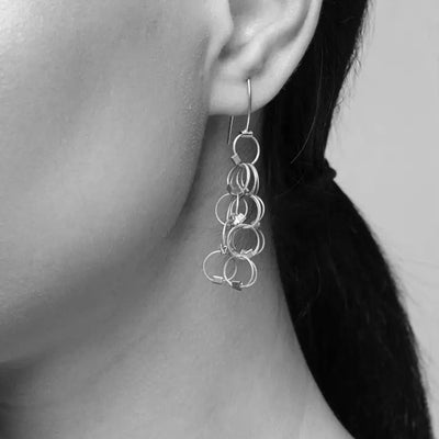 Interlock Earrings, Gunmetal with Gold