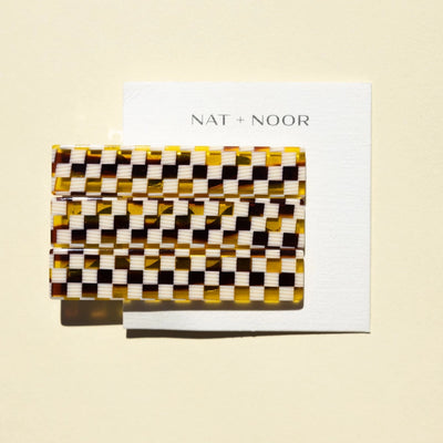 Nat + Noor, Flora Barrette Set in Checkered