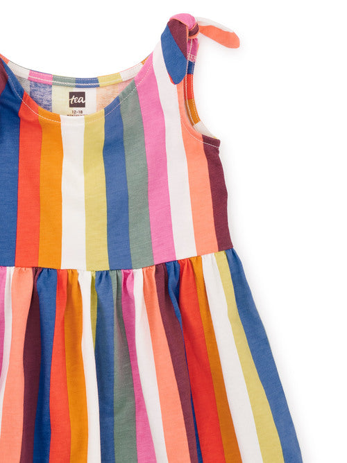 Tie Shoulder Baby Dress, Lisbon Stripe