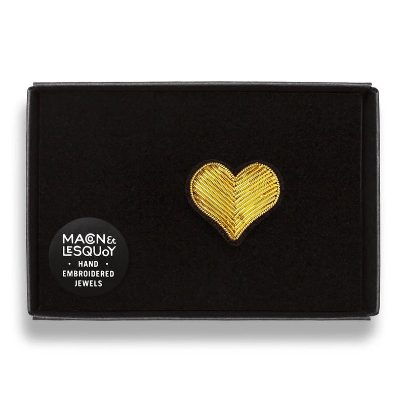 Embroidered Pin: Gold Heart