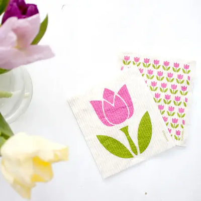 Swedish Dishcloth, Small Tulips