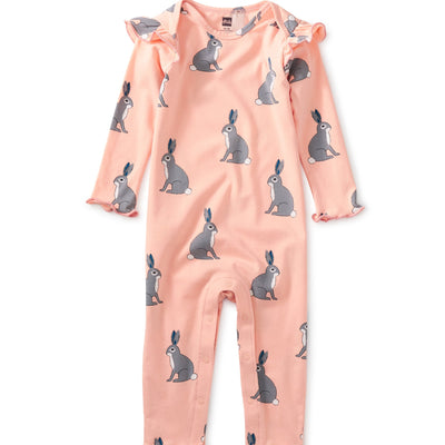 Ruffle Shoulder Baby Romper in Nousagi