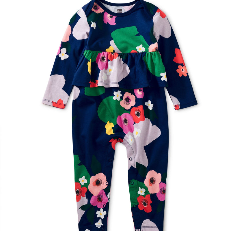 Pretty Peplum Baby Romper in Scottish