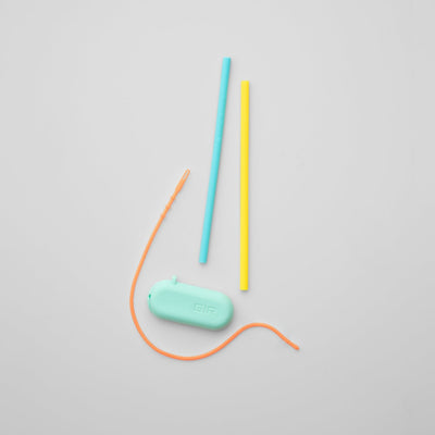 GIR, Silicone Straws 2-Pack in Sunny