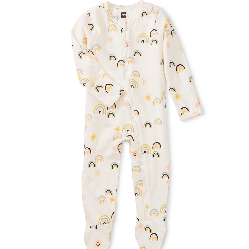 Footed Zip Front Baby Romper, All Sunshine & Rainbows