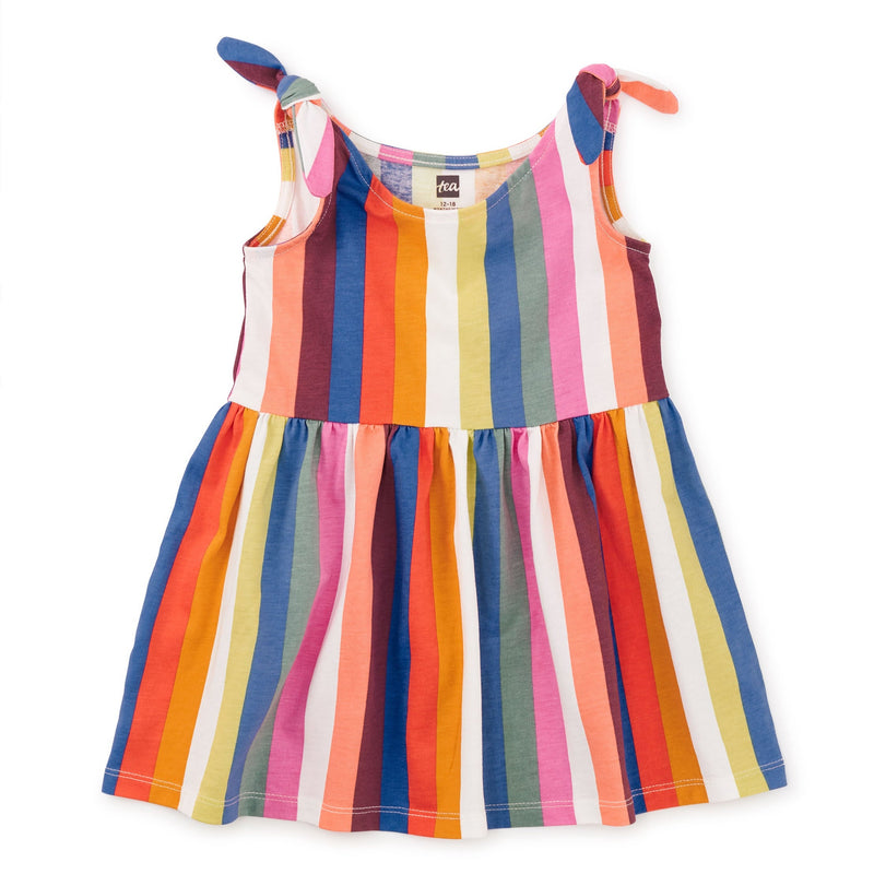 Tie Shoulder Baby Dress, Lisbon Stripe