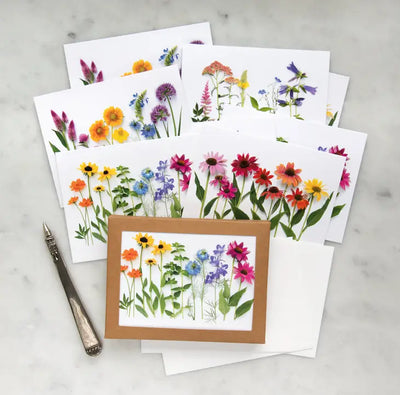 Botanical Card Set: Summer Flower Rainbows