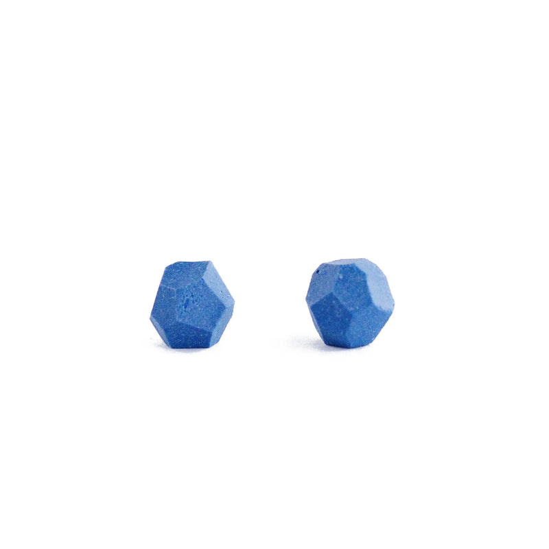 Jenna Vanden Brink, Bright Blue Faceted Porcelain Stud Earrings
