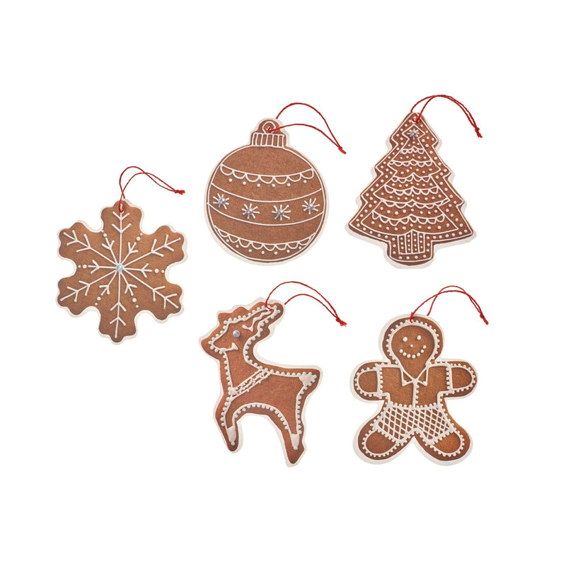 Gimbel Gingerbread Ornaments, Set of 5