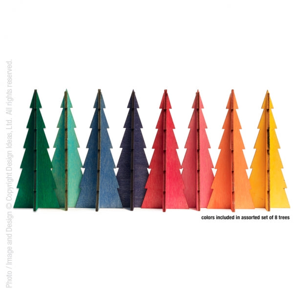 Tannenbaum Trees, Assorted Small Set of 9 - Mod Colors