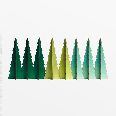 Tannenbaum Trees, Mini Set of 8 - Green