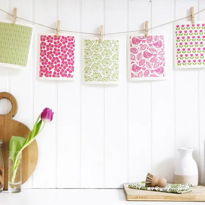 Swedish Dishcloth, Small Tulips