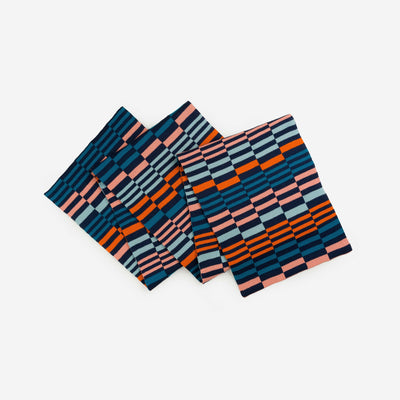 Albers Checkerboard Scarf in Navy Flame