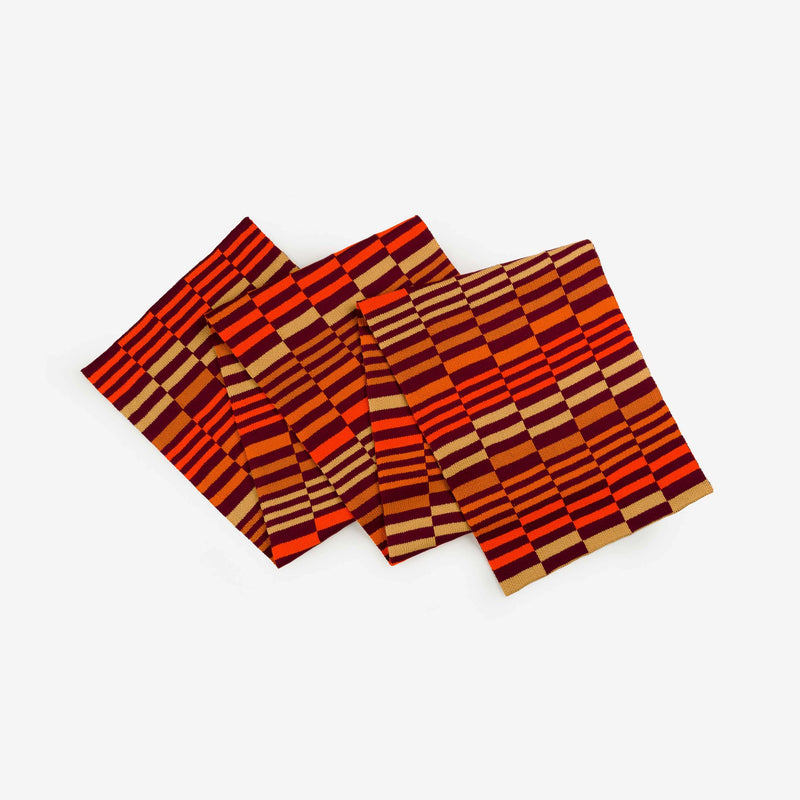 Albers Checkerboard Scarf in Wine Red