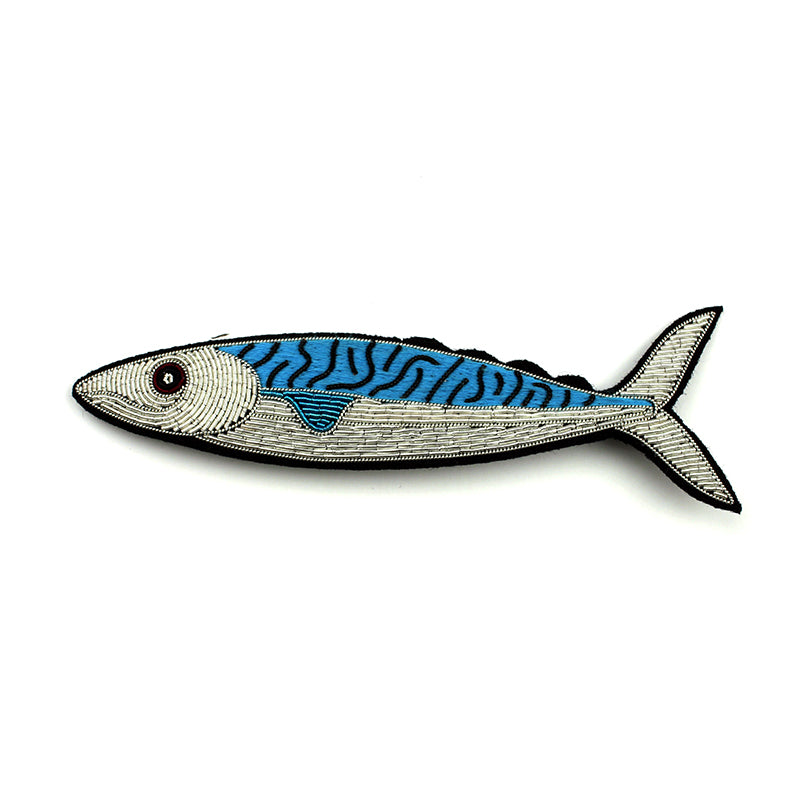 Embroidered Pin: Mackerel Fish