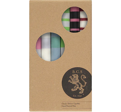 Tall Candles: Multicolored with Stripes