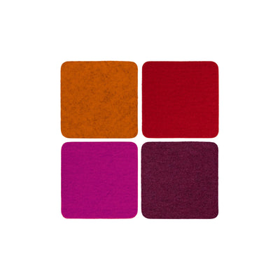 Bierfilzl: Merino Wool Felt Square Coasters in Bordeaux