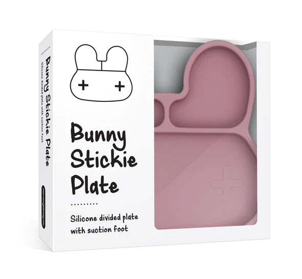 Bunny Stickie Plate in Dusty Rose