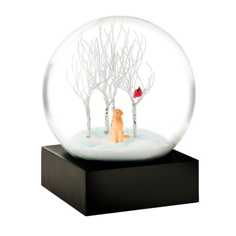 Lab in the Woods Snow Globe
