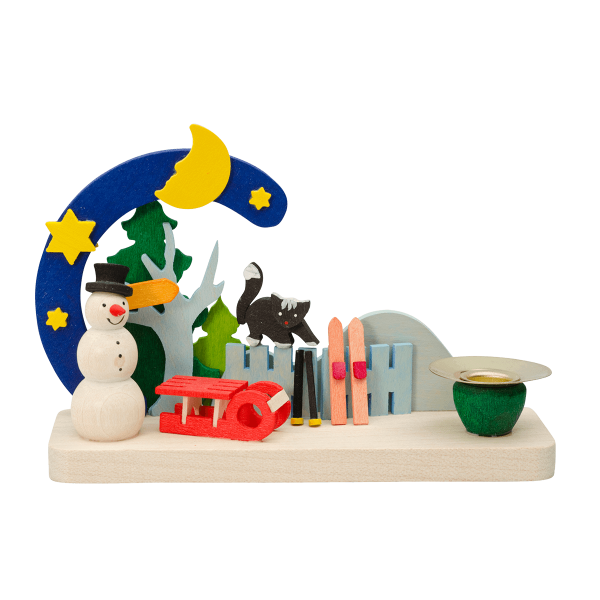 Graupner Candlestick Holder "Snowman with Cat"