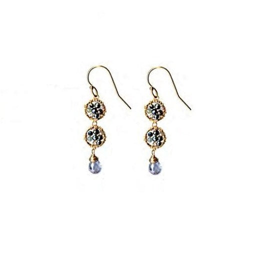 Earrings with Coal and Topaz
