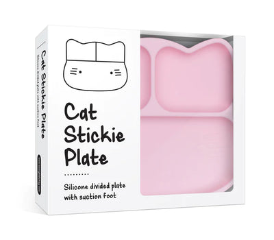 Cat Stickie Plate in Powder Pink