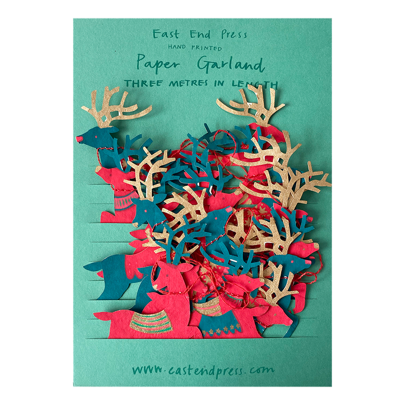 Paper on sale reindeer garland