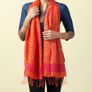 Cotton Silk Woven Jamdani Stole