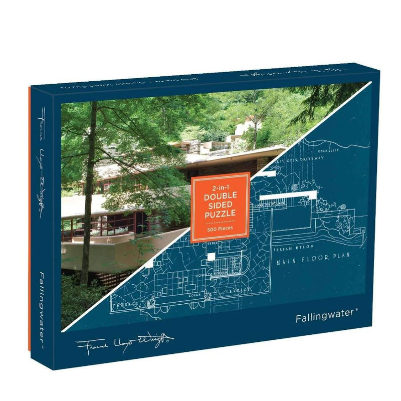 Falling Water, Frank Lloyd Wright: Double Sided Puzzle, 500 Pieces
