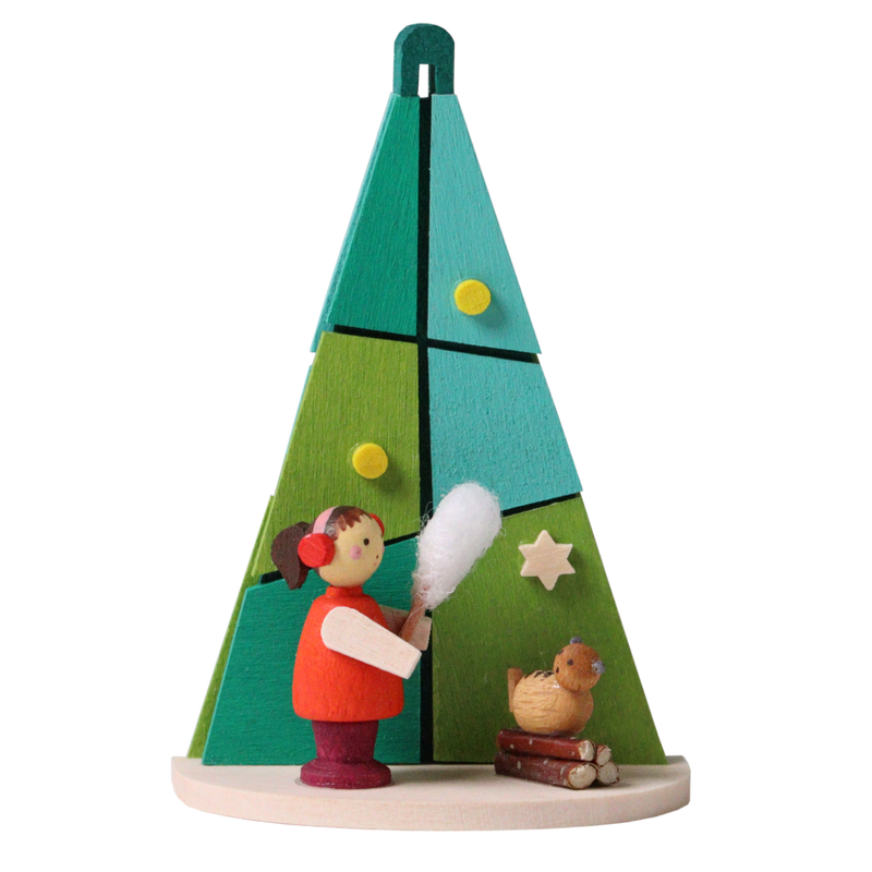 Graupner Winter Tree With "Child with Cat" Ornament