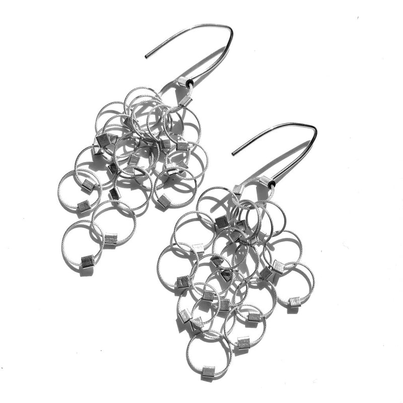 Interlock Earrings, Gunmetal with Gold