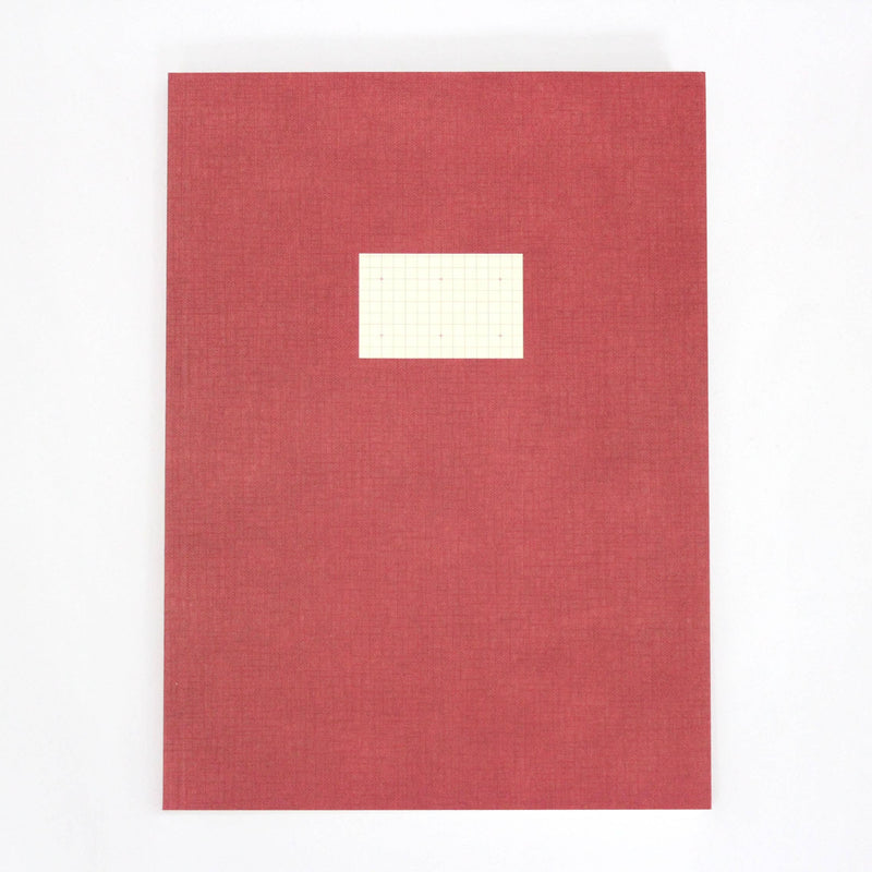 Large Notebook: Cross Squared Grid in Red
