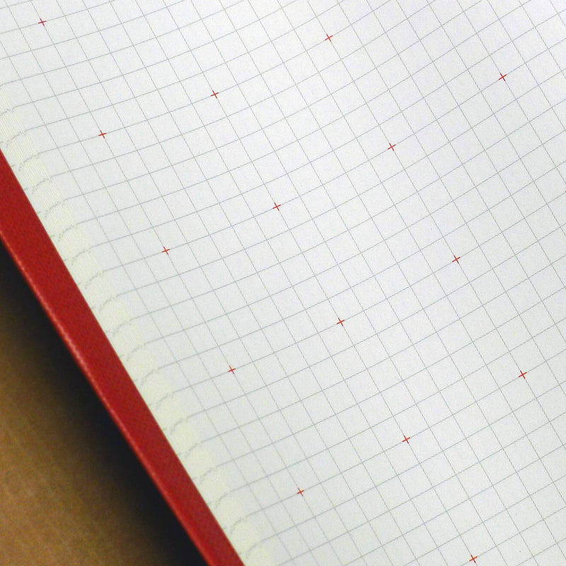 Large Notebook: Cross Squared Grid in Red