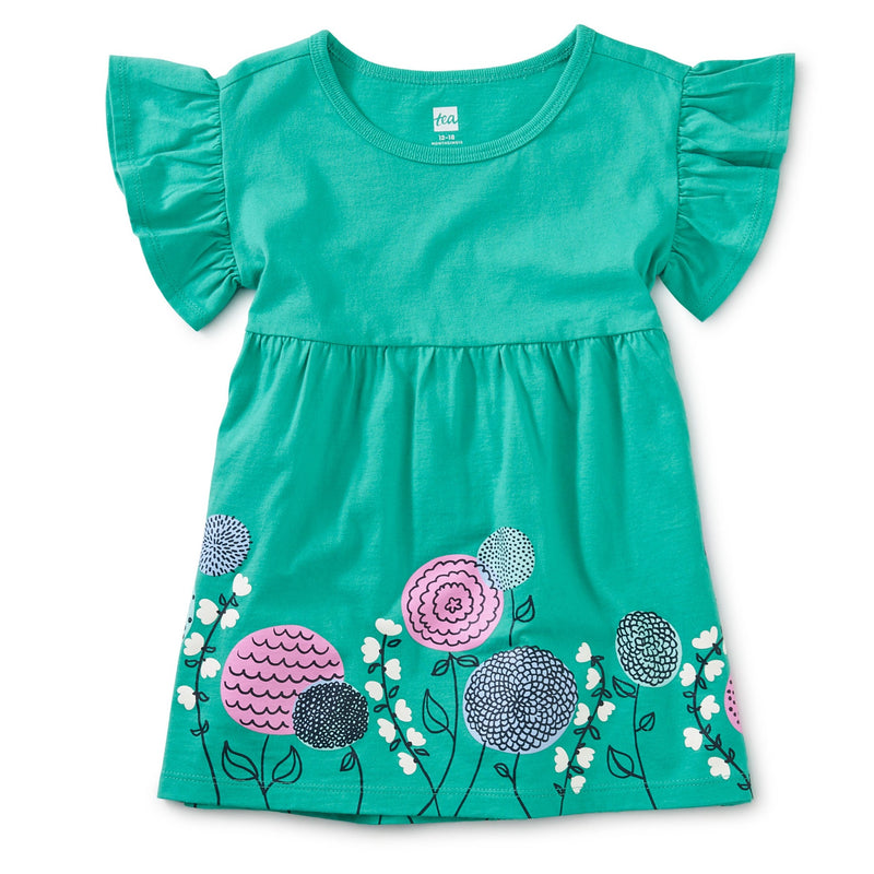 Lora Graphic Baby Dress, Green Pop