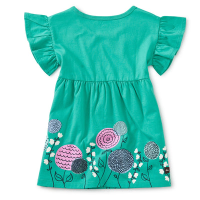 Lora Graphic Baby Dress, Green Pop