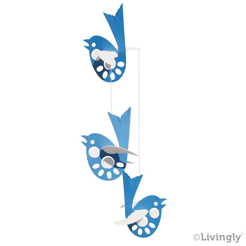Livingly Bird Mobile in Blue