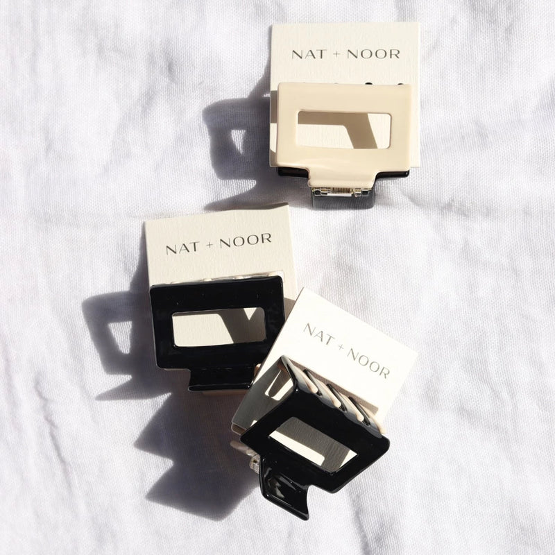 Nat + Noor, Two Tone Hair Claw In Black