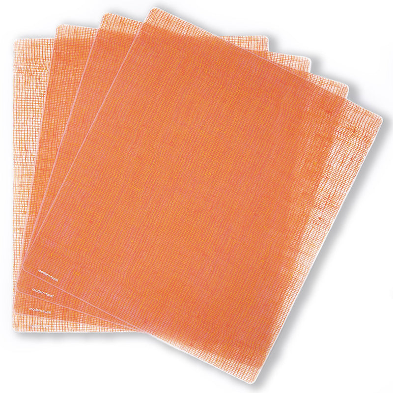 Silicone Placemat, Linen in Tangerine