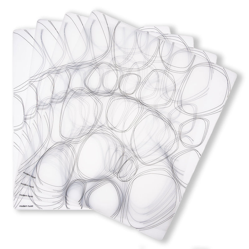 Silicone Placemat, Pebbles in Black