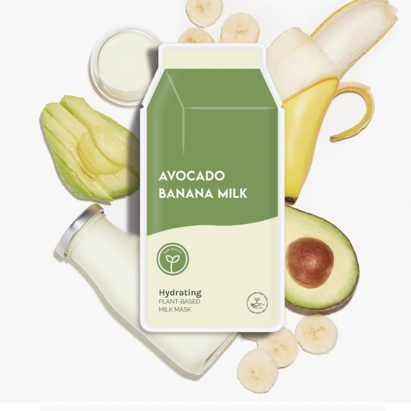 Plant-Based Sheet Mask, Avocado Banana Milk