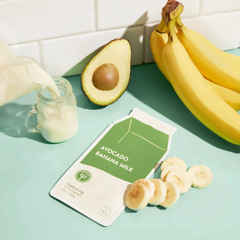 Plant-Based Sheet Mask, Avocado Banana Milk