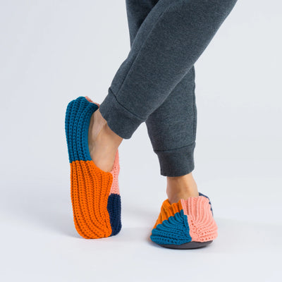 Quattro Rib Slippers in Navy Flame
