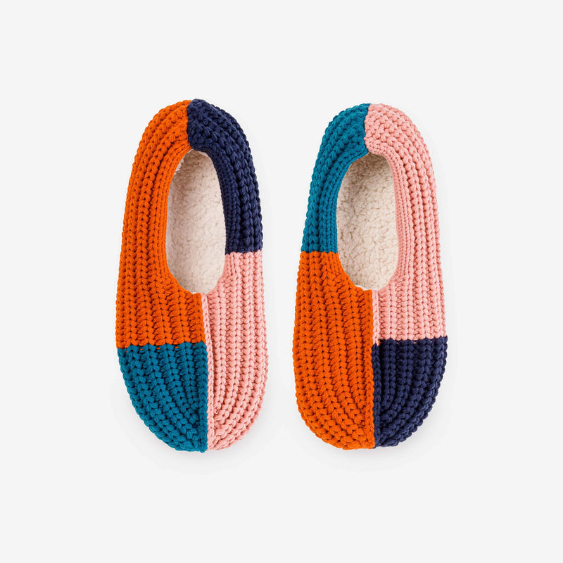 Quattro Rib Slippers in Navy Flame