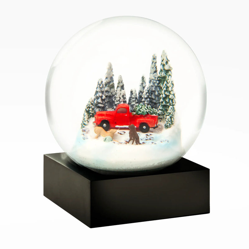 Red Truck with Dogs Snow Globe