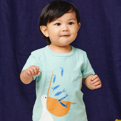 Seaside Snack Baby Graphic Tee, Canal Blue